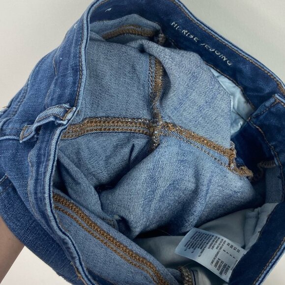 American Eagle Hi-Rise Distressed Jeggings‎ Size 4 X-Short Stretch Denim Jean - Picture 12 of 12